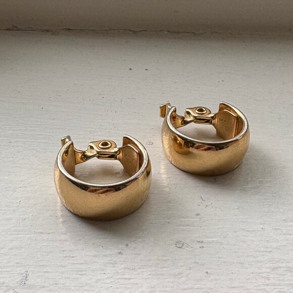 Monet Goldtone Hoop Clip-On Earrings - Picture 1 of 9